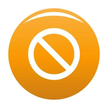 Cursor stop element icon orange Stock Illustration