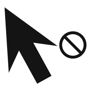 Cursor stop icon, simple black style Illustrazione stock