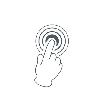 Cursor tap hand gesture, click icon with circles. Stock Vector illustration i Illustrazione stock