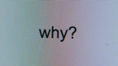 Cursor Typing Out The Word Why With Question Mark Flashing Cursor On Computer Vidéo 123064311