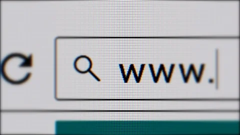 Cursor typing WWW on the browser bar. 스톡 동영상 123647602