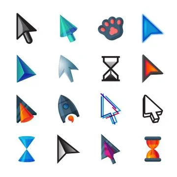 Cursor vector cursorial pointer icons of mouse arrow and hourglass illustration 스톡 일러스트