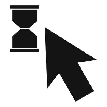 Cursor wait icon, simple black style Stock Illustration