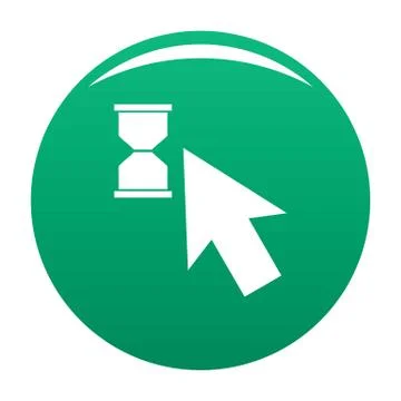 Cursor wait icon vector green Stock Illustration