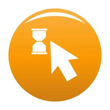 Cursor wait icon vector orange Stock Illustration