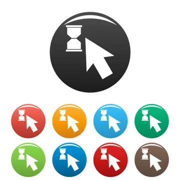 Cursor wait icons set color vector Illustrazione stock