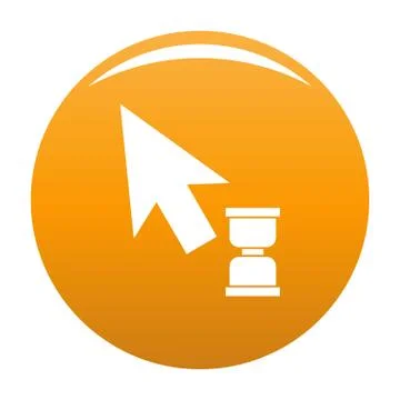 Cursor wait web icon orange Stock Illustration