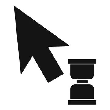 Cursor wait web icon, simple black style Stock Illustration