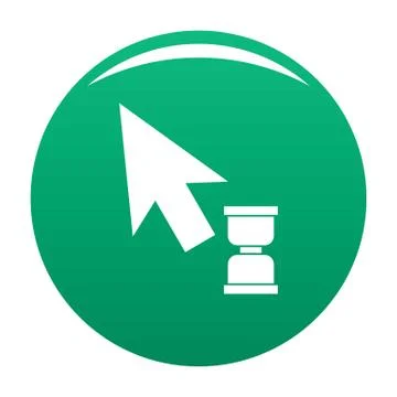 Cursor wait web icon vector green Illustrazione stock