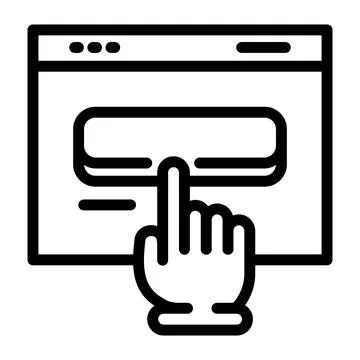 Cursor on window icon, outline style Stock Illustration