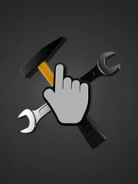 Cursor with work tools Stock Illustration