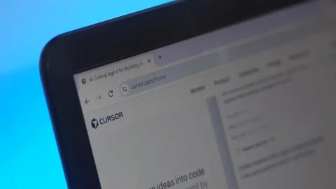 Cursor.com Website For Ai Coding On Laptop Screen: New York, USA. 14 Sep 2026 Video stock 345563873