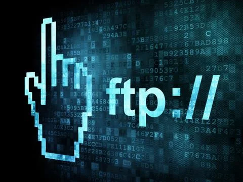 Cursor+ftp on digital screen Illustrazione stock