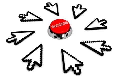 Cursors around the button Success Illustrazione stock