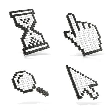 Cursors set. 3D Stock Illustration