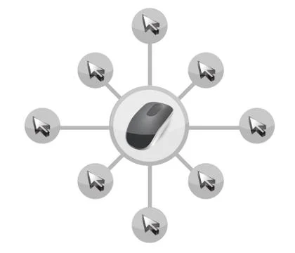 Cursors wireless computer mouse isolated on white background Stock Illustration