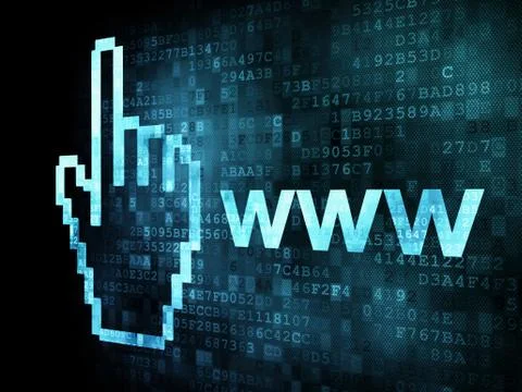 Cursor+www on digital screen Illustrazione stock