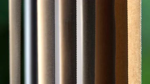 Curtain blinds blowing in the wind Stock Footage 197593223