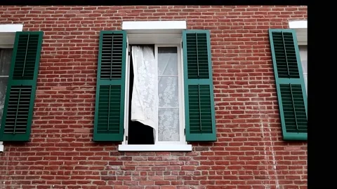 Curtain Blowing Building Stock Footage 201689831