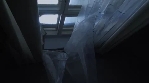 A curtain blowing in the wind Stock Footage 250629751