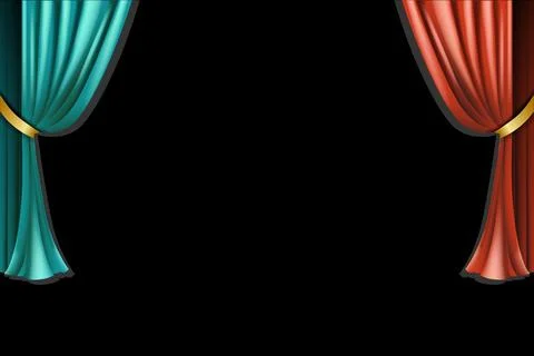 Curtain decor curtain 3d render velvet Stock Illustration
