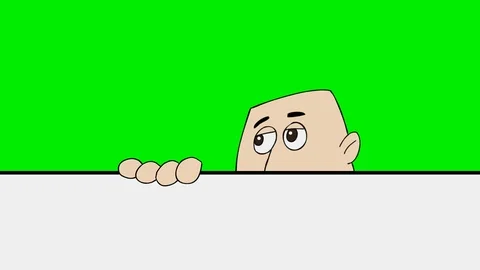 CURTAIN DOWN, Hand pulls down the curtain,man looks out behind. Video stock 87491629