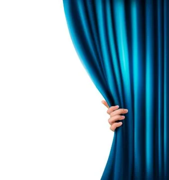 Curtain with hand Stock Illustration