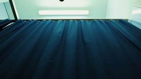 Curtain of a hospital room - dolly shot Stock Footage