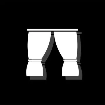 Curtain icon flat Stock Illustration