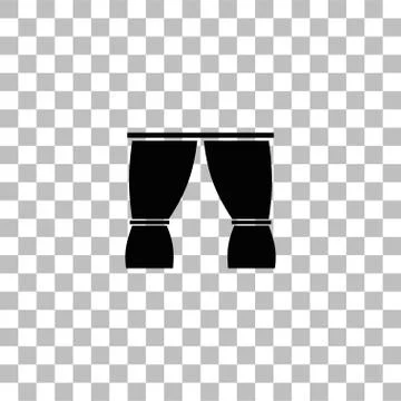 Curtain icon flat Stock Illustration