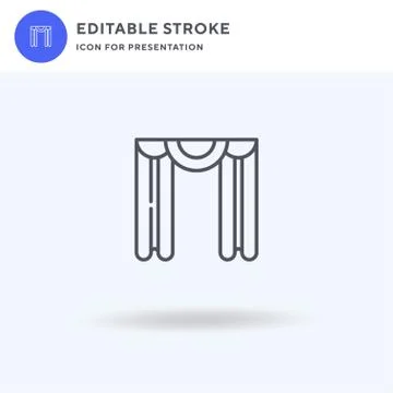 Curtain icon vector, filled flat sign, solid pictogram isolated on white, logo 库存插图