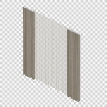 Curtain Isometric View 3D Render Illustration イラスト素材