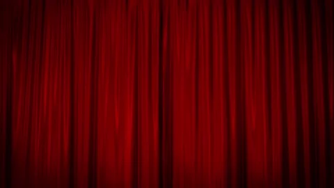 Curtain Opener from the middle with transparent (alpha) background Stock Footage