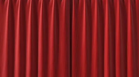 Curtain opening red HD Stock Footage 8519445