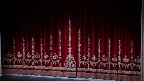 Curtain opens, green chromakey Stock Footage 70282536
