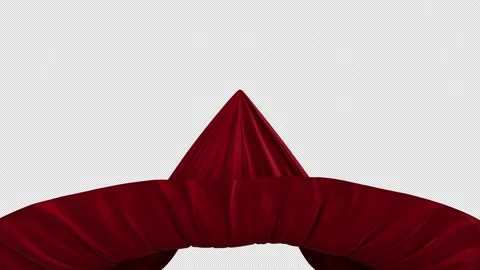 Curtain Up Red Super Slow Motion 3840x2160 ProRes4444 with Alpha Channel 50fps Stock Footage 177398488