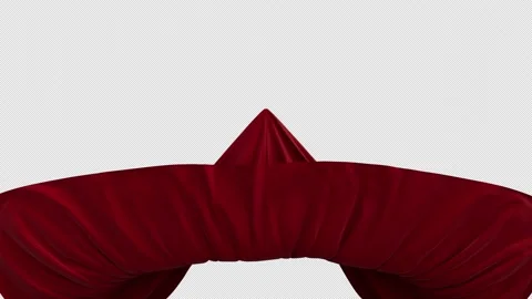 Curtain Up Red Super Slow Motion 3840x2160 ProRes4444 with Alpha Channel 60fps Stock Footage 177398670