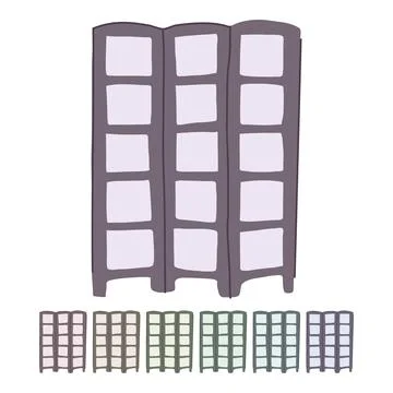 Curtain room divider vector cartoon graphic Stock Illustration