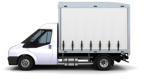 Curtain side van Stock Illustration