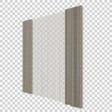 Curtain Side View 3D Render Illustration Stockillustratie