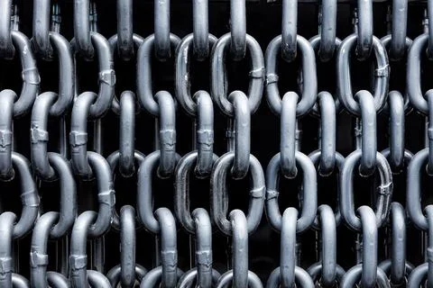 Curtain of silver chains Stock Photos
