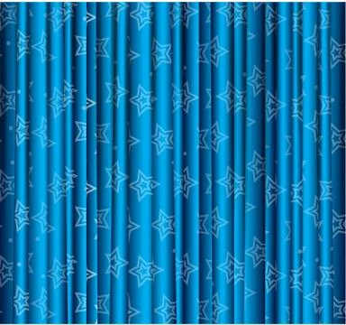 Curtain with Star Background Card. Vector Stock-Illustration