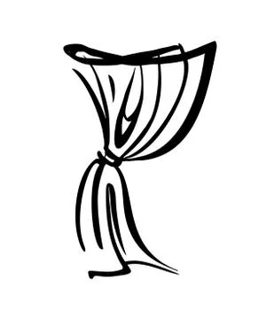 Curtain - textile. interior design element - illustration on a white backgrou Stock Illustration