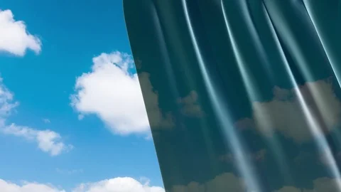 Curtain in the wind 02 Stock Footage 80445851