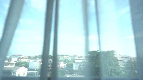 Curtain of window of building  動画素材 140214980