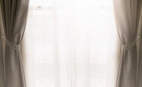 Curtain on window Stock Photos