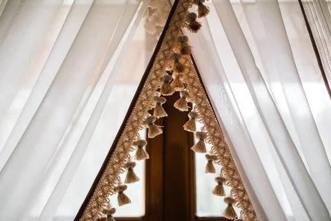 Curtain on the window Stock Photos