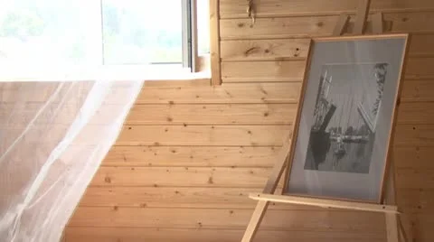 Curtains and easel Stock Footage 10775519