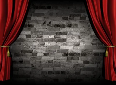 Curtains and wall Stock Illustration