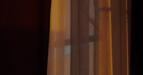 Curtains in a dark room Stock Footage 227003846